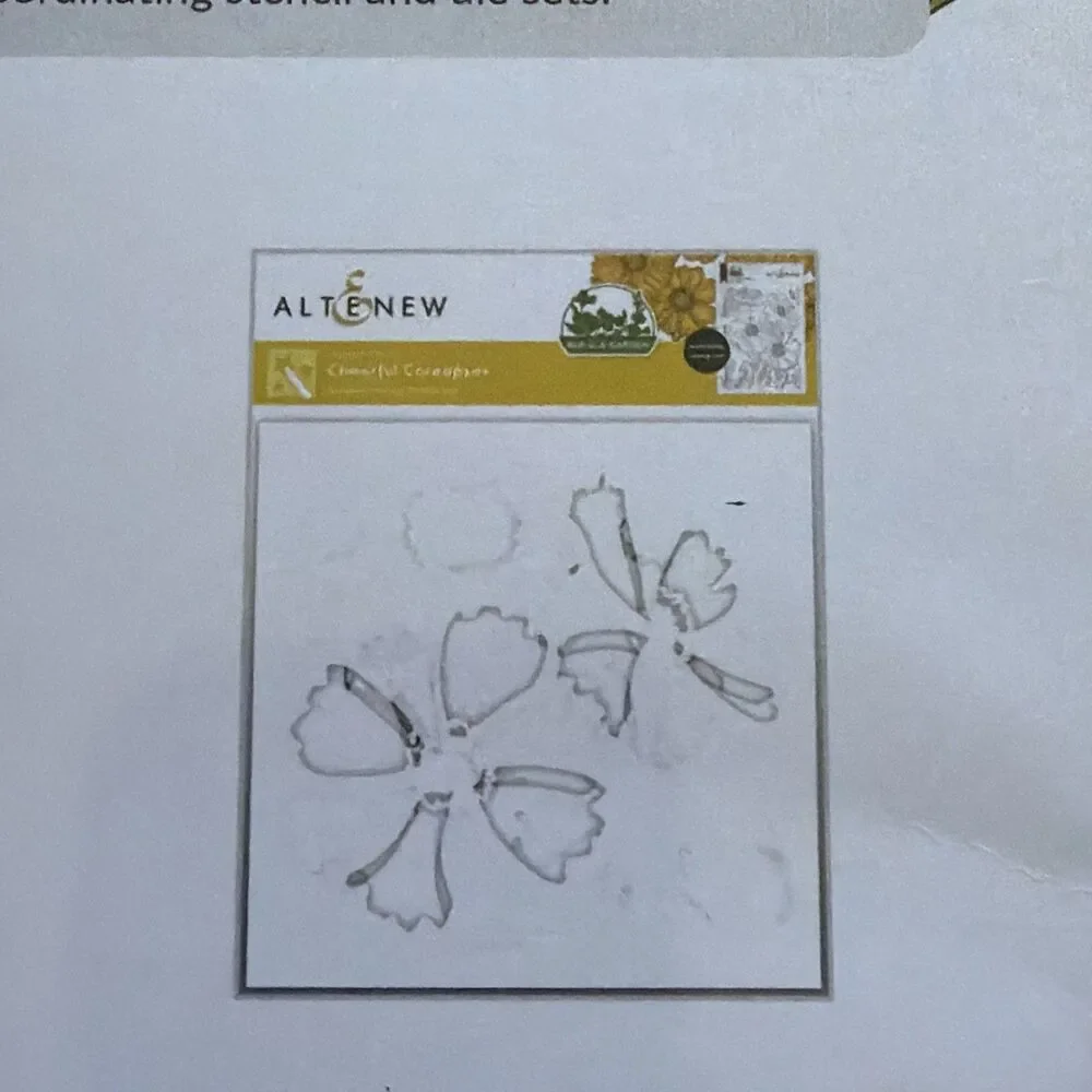 Altenew - Cheerful Coreopses Photopolymer Cling stamp and stencil set retail $40